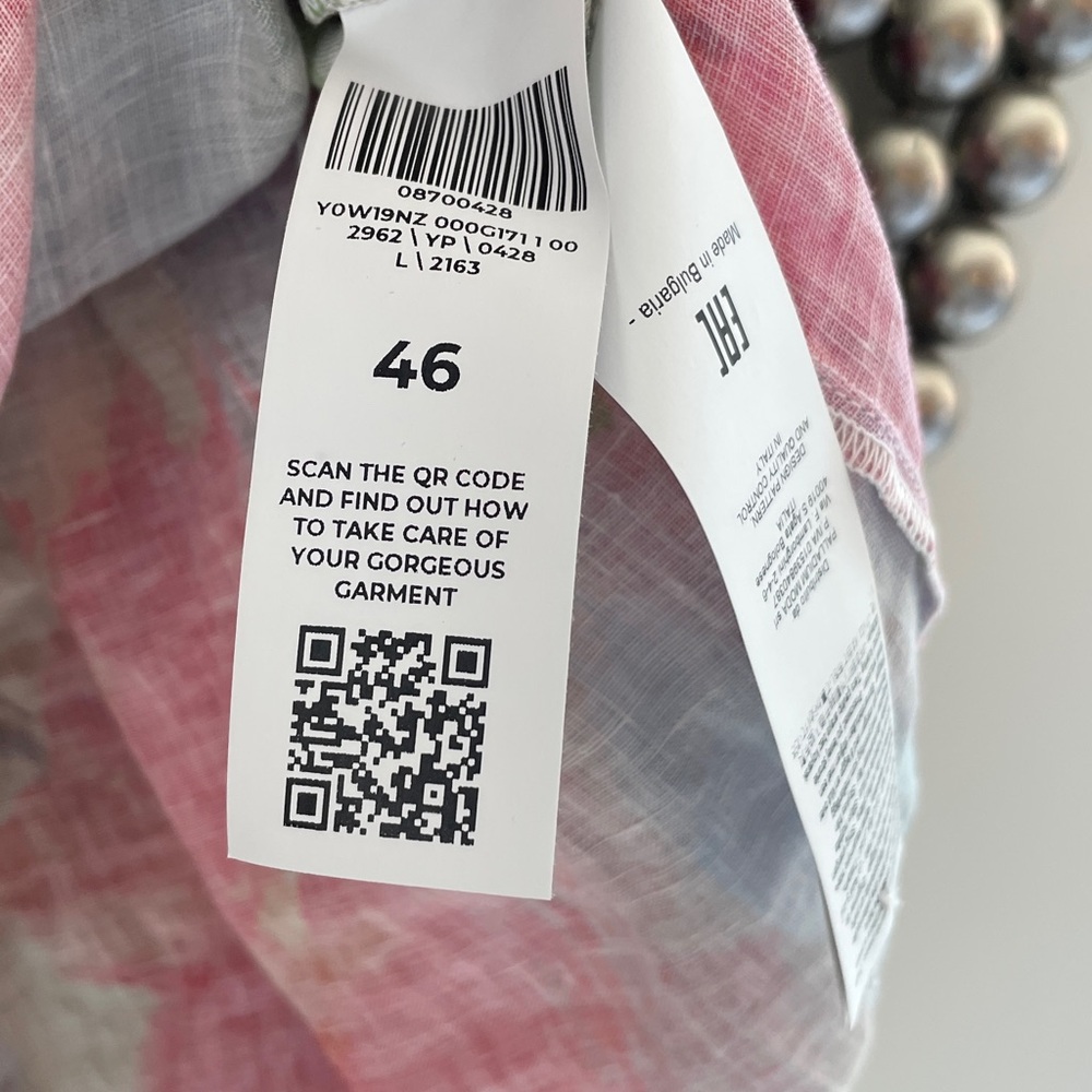 120% Lino Macro Floral Poet Blouse - Picture 8 of 10